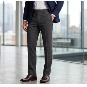 Ted Baker Jefferson Dress Pants Slacks 36R Charcoal Dark Gray 100% Wool Trousers